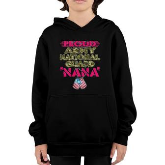 Proud Army National Guard Nana Dog Tag Military Grandmother Youth Hoodie | Mazezy