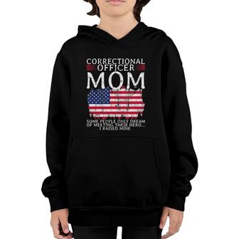 Proud Correctional Officer Mom Mother Usa American Flag Youth Hoodie | Mazezy
