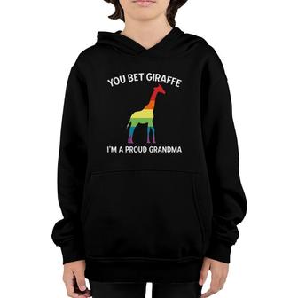 Proud Lgbt Grandma Gay Pride Grandmother Giraffe Pun Youth Hoodie | Mazezy