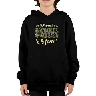 Proud National Guard Mom Dog Tags Heart Military Mother Youth Hoodie | Mazezy