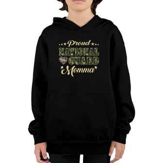 Proud National Guard Momma Dog Tags Heart Military Mom Gift Youth Hoodie | Mazezy