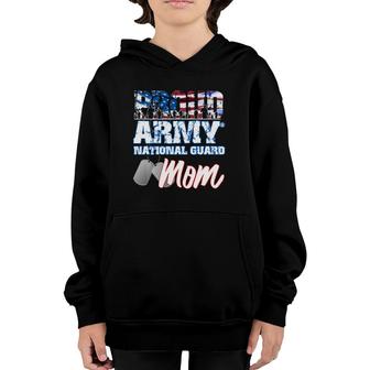 Proud Patriotic Army National Guard Mom Usa Flag Mothers Day Youth Hoodie | Mazezy