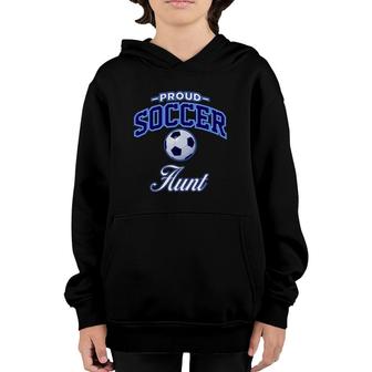 Proud Soccer Aunt Gift Matching Family Soccer Ball Youth Hoodie | Mazezy