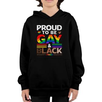 Proud To Be Gay And Black Melanin Happy Lgbt Gay Pride Month Rainbow Heart Youth Hoodie | Mazezy