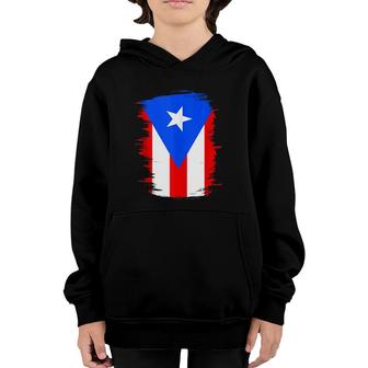 Puerto Rican Flag Puerto Rico Boricua Brush Stroke Pride Tank Top Youth Hoodie | Mazezy