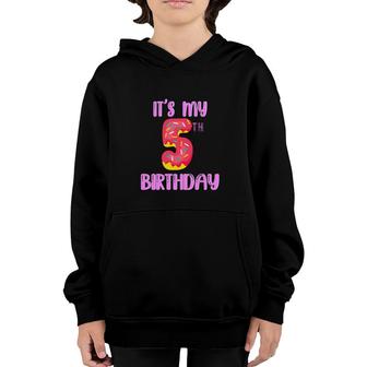 Purple Beautiful Design It Is My 5Th Birthday Youth Hoodie - Seseable