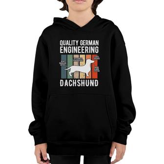 Quality German Engineering Dachshund Weiner Dog Youth Hoodie | Mazezy