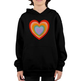 Rainbows And Heart Cutouts Love Youth Hoodie | Mazezy