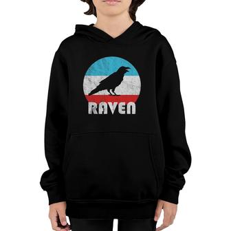 Raven Vintage Retro Silhouette Gift Youth Hoodie | Mazezy