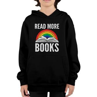 Read More Books Reading Vintage Retro Rainbow Youth Hoodie | Mazezy