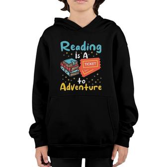Reading Adventure Library Student Teacher Book Bookaholic Youth Hoodie | Mazezy