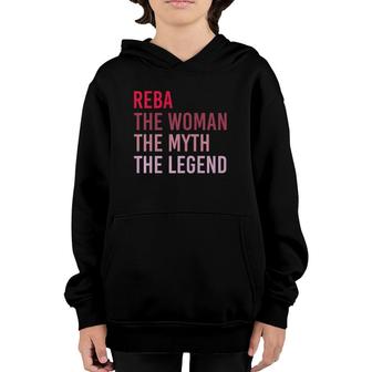 Reba The Woman Myth Legend Personalized Name Birthday Gift Premium Youth Hoodie | Mazezy
