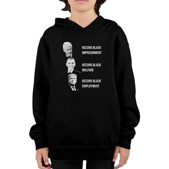 Record Black Imprisonment Record Black Welfare Record Black Employment Youth Hoodie | Mazezy
