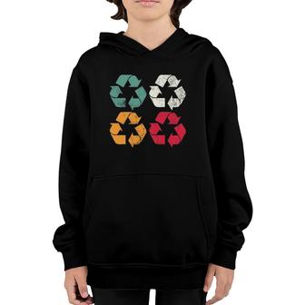 Recycling Symbol Recycle Earth Day Retro Vintage Tee Youth Hoodie | Mazezy