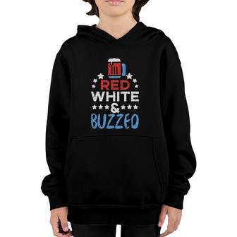 Red White And Buzzed Funny Usa 4Th Of July Drinking Team Youth Hoodie | Mazezy