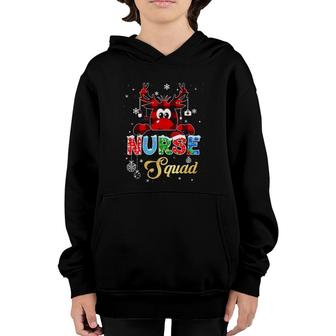 Reindeer Red Plaid Christmas Nurse Squad Youth Hoodie | Mazezy