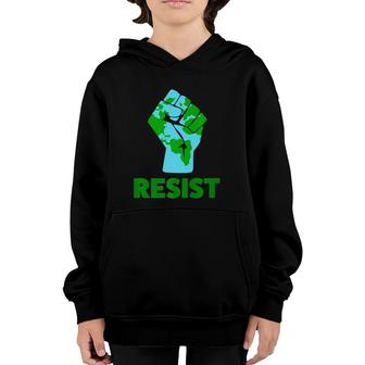 Resist Mother Earth Solidarity Fist Symbol Version Youth Hoodie | Mazezy
