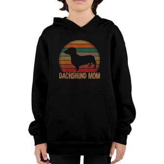 Retro Dachshund Mom Gift Doxie Dog Owner Mother Pet Mama Youth Hoodie | Mazezy