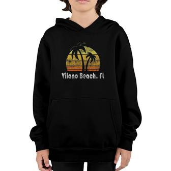 Retro Vilano Beach Florida Beach Youth Hoodie | Mazezy