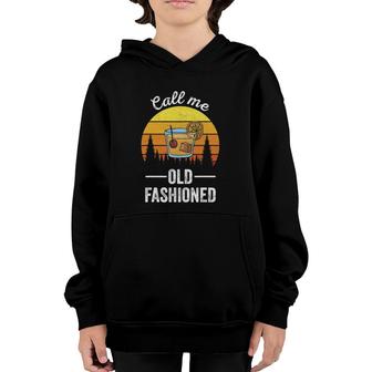 Retro Vintage Call Me Old Fashioned Whiskey Wisconsin Funny Youth Hoodie | Mazezy DE