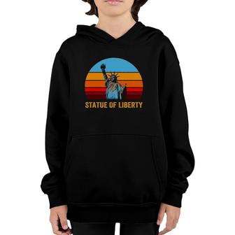 Retro Vintage Style Sunset Statue Of Liberty Youth Hoodie | Mazezy