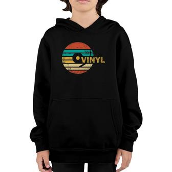 Retro Vinyl Lp Records - Vintage Vinyls Disc Youth Hoodie | Mazezy