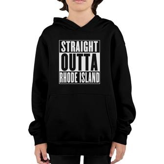 Rhode Island - Straight Outta Rhode Island Youth Hoodie | Mazezy