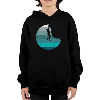 Rock Climbing Retro Bouldering Climber Vintage Style Youth Hoodie | Mazezy