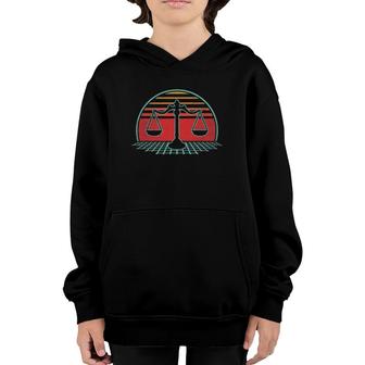 Scales Of Justice Lawyer Attorney Retro 80S Style Judge Gift Youth Hoodie | Mazezy CA
