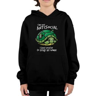 Sea Turtle Antisocial Turtle 709 Ocean Beach Youth Hoodie | Mazezy