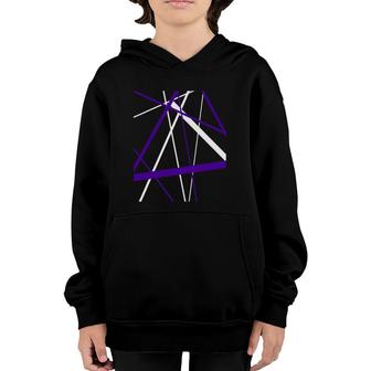 Seamless Abstract White And Lilac Strips Pattern Youth Hoodie | Mazezy