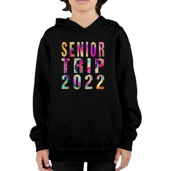 Senior Trip 2022 Vintage Tie Dye Graphic Art Design Youth Hoodie | Mazezy