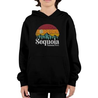 Sequoia National Park Retro Style Hiking Vintage Camping Youth Hoodie | Mazezy