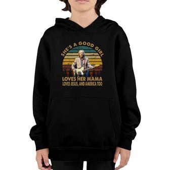 She's A Good Girl Loves Her Mama Love Jesus And American Too Youth Hoodie | Mazezy UK