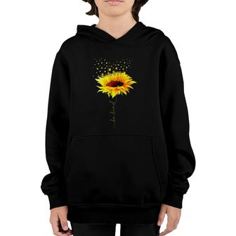 Sign Language Be Kind Asl I Love You Hand Gesture Sunflower Youth Hoodie | Mazezy