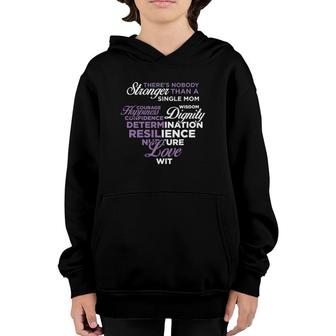 Single Mom Strong Single Moms Youth Hoodie | Mazezy