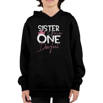 Sister Of Miss Onederful 1St Birthday Girl Party Matching Youth Hoodie | Mazezy