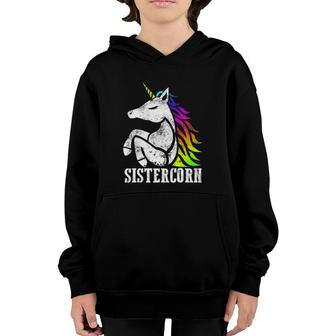 Sistercorn Gift For Sister Of Unicorn Daughter Son Birthday Youth Hoodie | Mazezy