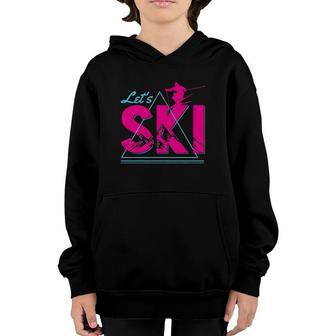 Ski Retro Vintage Winter Sports Skiing Skier Gift Youth Hoodie | Mazezy