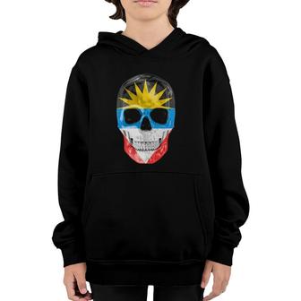 Skull Flag Of Antigua And Barbuda Youth Hoodie | Mazezy