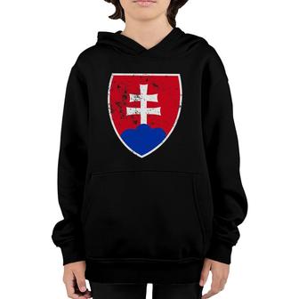 Slovakia Flag Crest Slovakian Retro Youth Hoodie | Mazezy