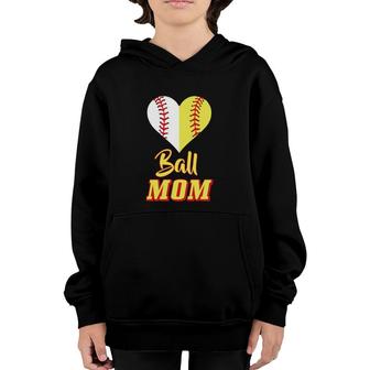 Softball Baseball Mom Sport Mother Gift Idea Youth Hoodie | Mazezy