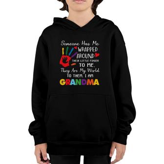 Someone Has Me Wrapped Arround Their Little Finger To Me Grandma Youth Hoodie | Mazezy
