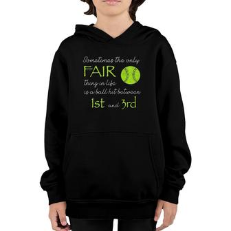 Sometimes The Only Fair Thing Softball Baseball Youth Hoodie | Mazezy