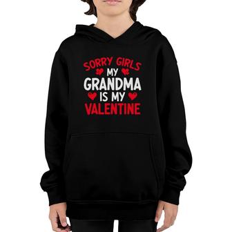 Sorry Girls Grandma Is My Valentine Boys Valentine's Day Tee Youth Hoodie | Mazezy