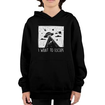 Spaceship Ufo Spaceman Et Alien Sci Fi Abducted Gift Youth Hoodie | Mazezy