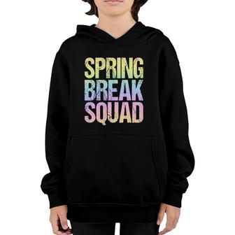 Spring Break Squad Pastel Rainbow Vintage Graphic Youth Hoodie | Mazezy