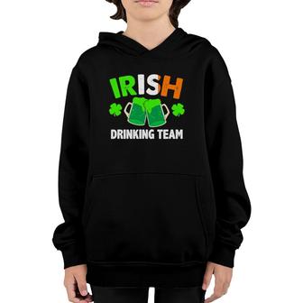 St Patricks Day Irish Drinking Team Ireland Flag Green Beer Youth Hoodie | Mazezy