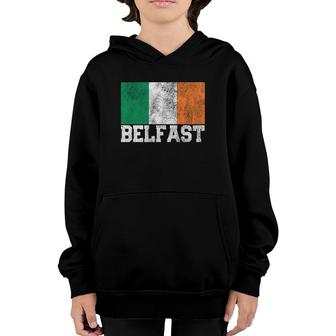 St Patrick's Day Irish Flag Belfast Ireland Saint Paddy's Youth Hoodie | Mazezy
