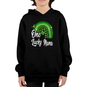 St Patrick's Day One Lucky Mama Leopard Rainbow Youth Hoodie | Mazezy